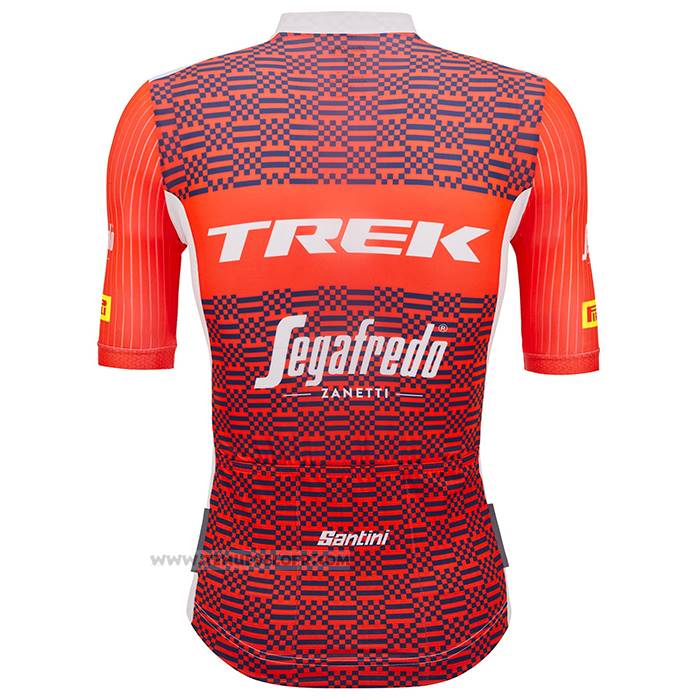 2023 Maillot Cyclisme Trek Segafredo Orange Blanc Manches Courtes et Cuissard